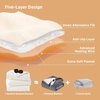 Bedsure Quilted Heated Blanket Queen Size, Filled for Extra Warmth, Taupe(03 – Olive Green Square)