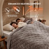 Bedsure Quilted Heated Blanket Queen Size, Filled for Extra Warmth, Taupe(11 – Taupe Diamond)