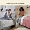 Bedsure Ribbed Electric Blanket Full, Navy Heated Blanket, Preheat(01 – Grey)
