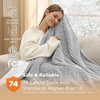 Bedsure Ribbed Electric Blanket Full, Navy Heated Blanket, Preheat(04 – Harbor Mist)