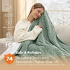 Bedsure Ribbed Electric Blanket Full, Navy Heated Blanket, Preheat(05 – Green)
