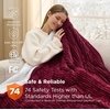 Bedsure Ribbed Electric Blanket Full, Navy Heated Blanket, Preheat(08 – Burgundy)