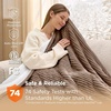 Bedsure Ribbed Electric Blanket Full, Navy Heated Blanket, Preheat(09 – Brown)