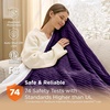 Bedsure Ribbed Electric Blanket Full, Navy Heated Blanket, Preheat(11 – Purple)