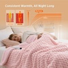 Bedsure Ribbed Electric Blanket Full, Navy Heated Blanket, Preheat(14 – Pink)