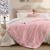 Bedsure Ribbed Electric Blanket Full, Navy Heated Blanket, Preheat(14 – Pink)