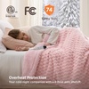 Bedsure Ribbed Electric Blanket Full, Navy Heated Blanket, Preheat(14 – Pink)