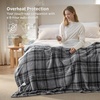 Bedsure Ribbed Electric Blanket Full, Navy Heated Blanket, Preheat(19 – Grey Plaid)