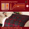Bedsure Ribbed Electric Blanket Full, Navy Heated Blanket, Preheat(20 – Red Plaid)