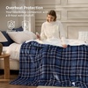 Bedsure Ribbed Electric Blanket Full, Navy Heated Blanket, Preheat(22 – Blue Plaid)