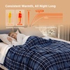 Bedsure Ribbed Electric Blanket Full, Navy Heated Blanket, Preheat(22 – Blue Plaid)
