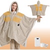 Bedsure Cordless Wearable Heated Blanket Hoodie, Blue Portable Heated Shawl(03 – Cream)