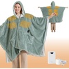 Bedsure Cordless Wearable Heated Blanket Hoodie, Blue Portable Heated Shawl(07 – Emerald Green)