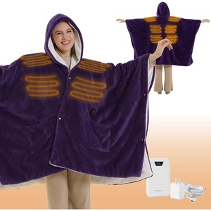 Bedsure Cordless Wearable Heated Blanket Hoodie, Blue Portable Heated Shawl(06 – Purple)