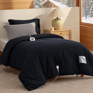 Bedsure HeatX Heated Comforter Duvet Insert Queen, Thick Heated Blanket(04 – Black)