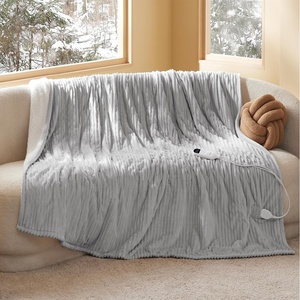 Bedsure Ribbed Electric Blanket Full, Navy Heated Blanket, Preheat(04 – Harbor Mist)