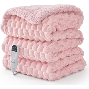 Bedsure Ribbed Electric Blanket Full, Navy Heated Blanket, Preheat(14 – Pink)