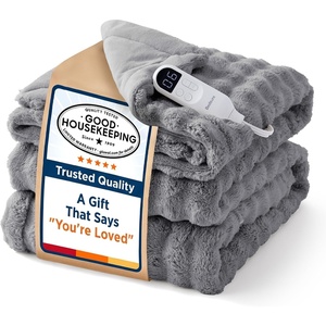 Bedsure Ribbed Electric Blanket Full, Navy Heated Blanket, Preheat(18 – Grey)
