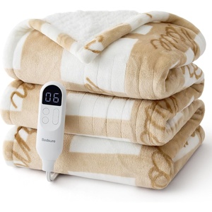 Bedsure Ribbed Electric Blanket Full, Navy Heated Blanket, Preheat(21 – Sandy Beige)