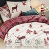 Bedsure Christmas Duvet Cover Queen Size – Reversible Bedding Collection with a Festive Wishes Pattern, Includes 1 Duvet Cover and 2 Pillow Shams (Queen, Christmas Wishes)(01 – Reindeer (No Comforter))
