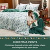 Bedsure Christmas Duvet Cover Queen Size – Reversible Bedding Collection with a Festive Wishes Pattern, Includes 1 Duvet Cover and 2 Pillow Shams (Queen, Christmas Wishes)(09 – Green Forest (No Comforter))