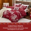 Bedsure Christmas Duvet Cover Queen Size – Reversible Bedding Collection with a Festive Wishes Pattern, Includes 1 Duvet Cover and 2 Pillow Shams (Queen, Christmas Wishes)(08 – Red Forest (No Comforter))