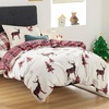 Bedsure Christmas Duvet Cover Queen Size – Reversible Bedding Collection with a Festive Wishes Pattern, Includes 1 Duvet Cover and 2 Pillow Shams (Queen, Christmas Wishes)(01 – Reindeer (No Comforter))