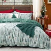 Bedsure Christmas Duvet Cover Queen Size – Reversible Bedding Collection with a Festive Wishes Pattern, Includes 1 Duvet Cover and 2 Pillow Shams (Queen, Christmas Wishes)(09 – Green Forest (No Comforter))