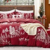 Bedsure Christmas Duvet Cover Queen Size – Reversible Bedding Collection with a Festive Wishes Pattern, Includes 1 Duvet Cover and 2 Pillow Shams (Queen, Christmas Wishes)(08 – Red Forest (No Comforter))