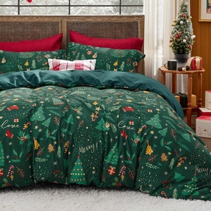 Bedsure Christmas Duvet Cover Queen Size – Reversible Bedding Collection with a Festive Wishes Pattern, Includes 1 Duvet Cover and 2 Pillow Shams (Queen, Christmas Wishes)(06 – Christmas Gift (No Comforter))