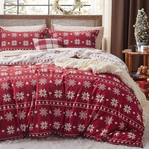 Bedsure Christmas Duvet Cover Queen Size – Reversible Bedding Collection with a Festive Wishes Pattern, Includes 1 Duvet Cover and 2 Pillow Shams (Queen, Christmas Wishes)(04 – Snowflake (No Comforter))